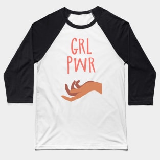 Girl Power Feminist Hand Illustration Baseball T-Shirt